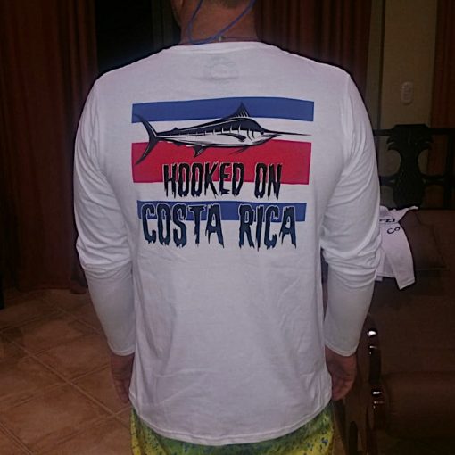 Mens Hooked on Costa Rica Long Sleeve Tee Shirt